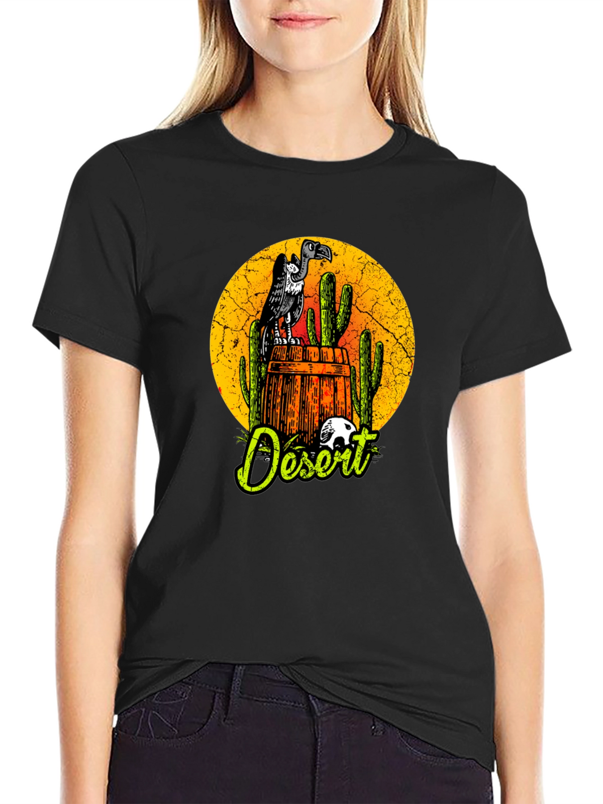 Desert Vulture Graphic Tee - Mens Black T-Shirt