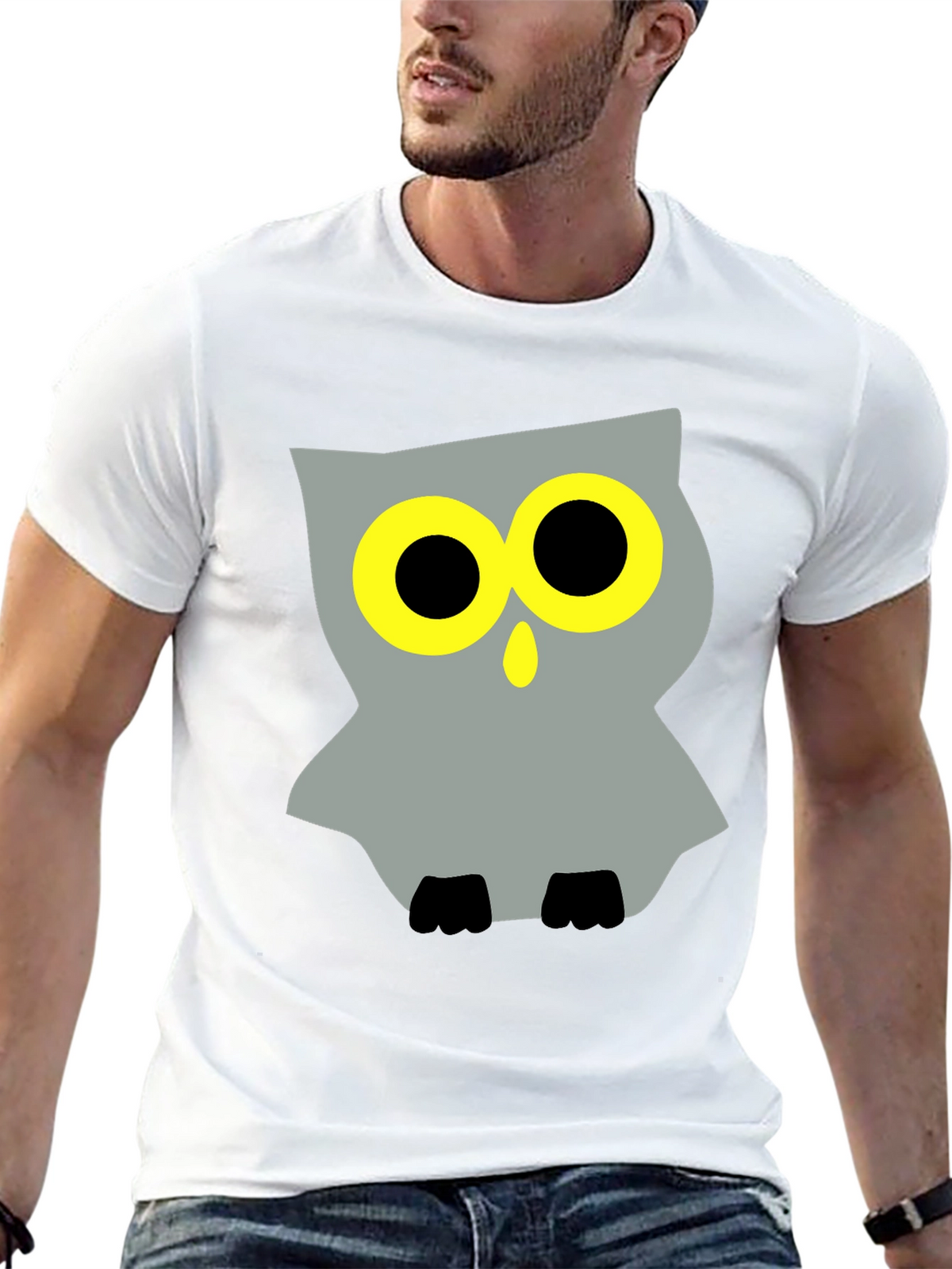 Cool Owl Graphic Black T-Shirt