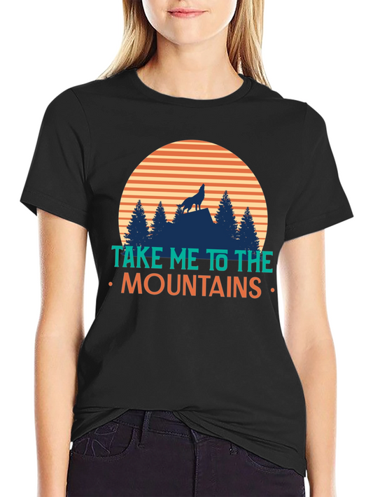 Take Me To The Mountains T-Shirt - Wolf Design