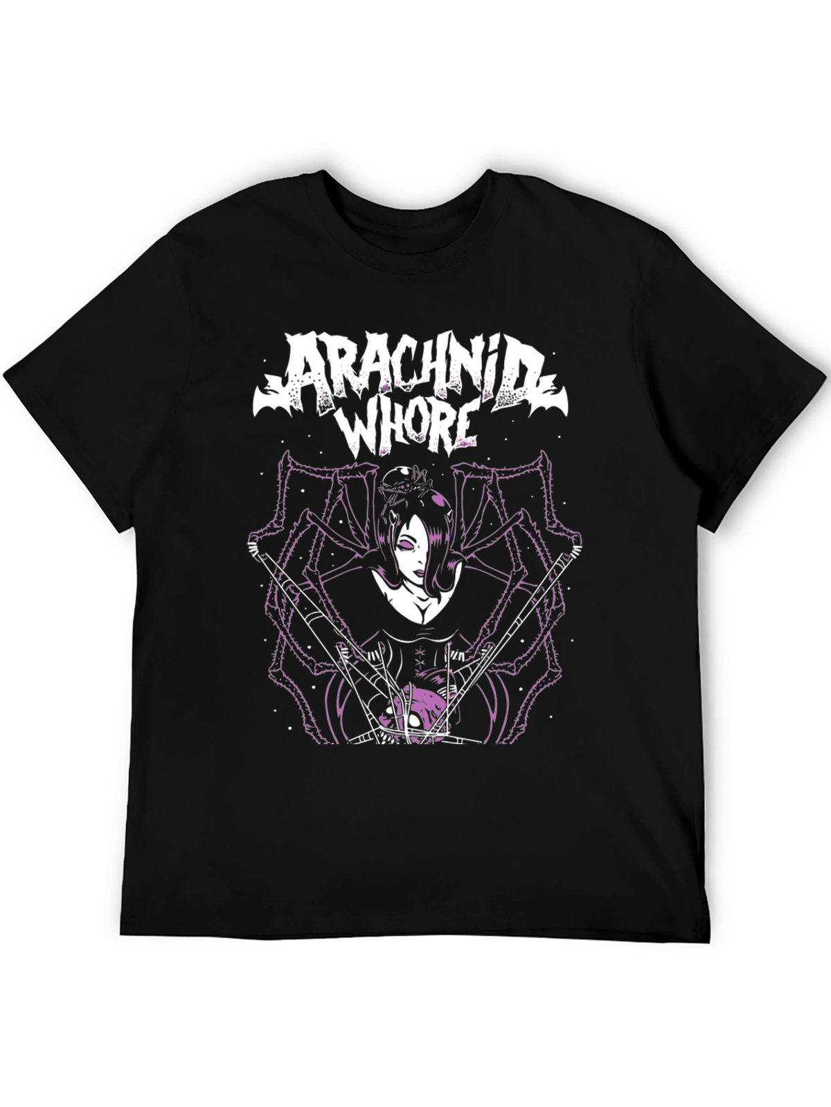 Arachnid Whore Graphic Tee - Black Cotton T-Shirt