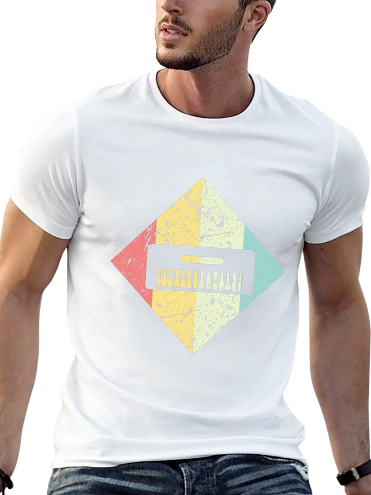 Retro Keyboard T-Shirt - Music Lover Tee