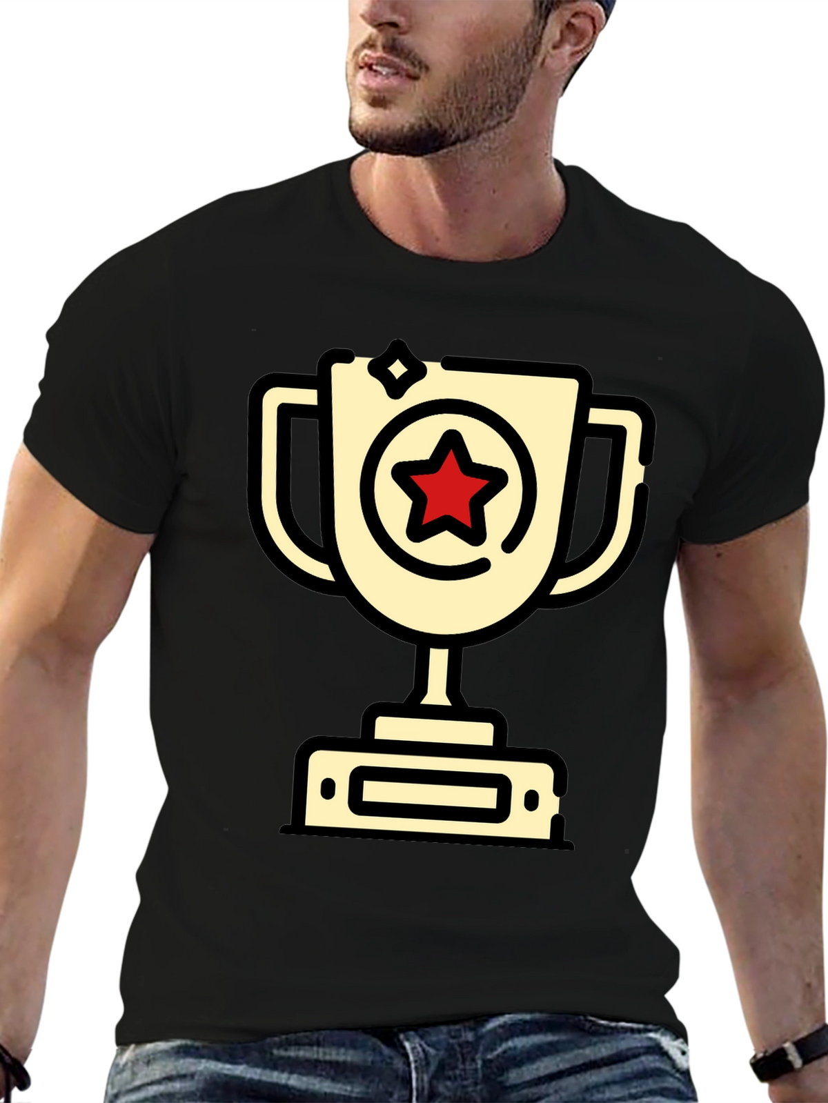 Winners Trophy T-Shirt - Champion Star Design