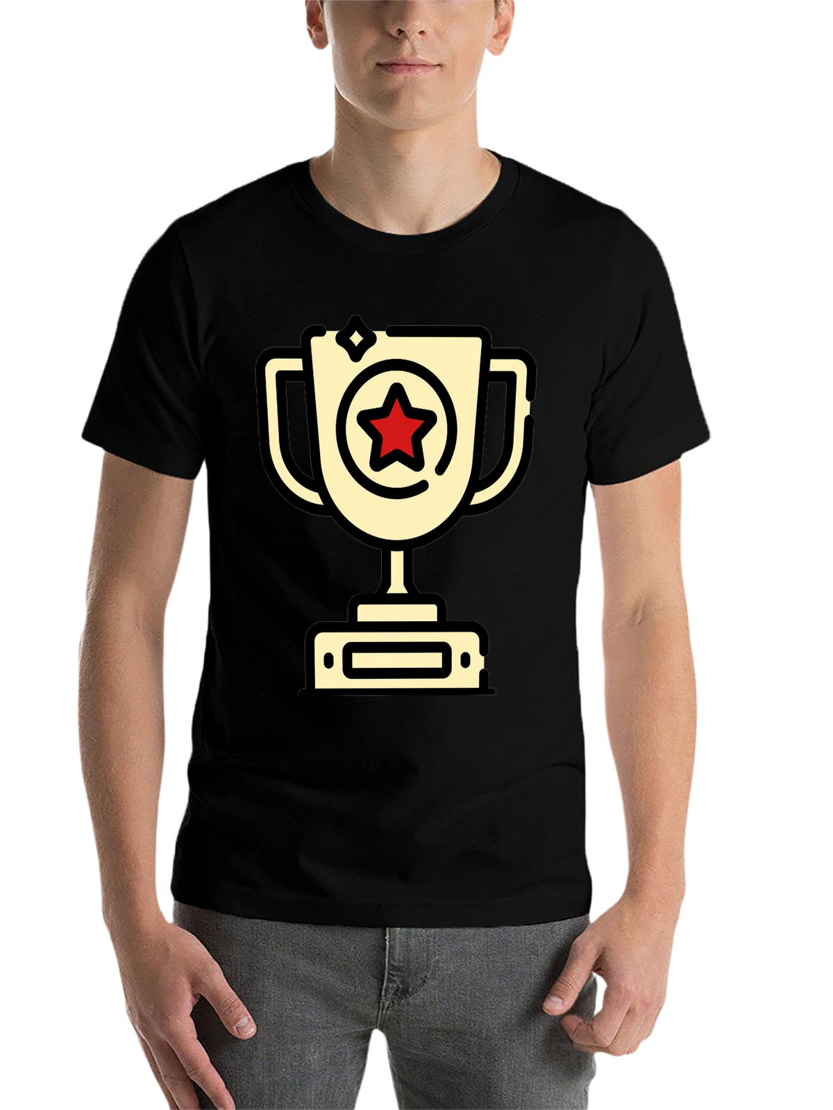 Winners Trophy T-Shirt - Champion Star Design