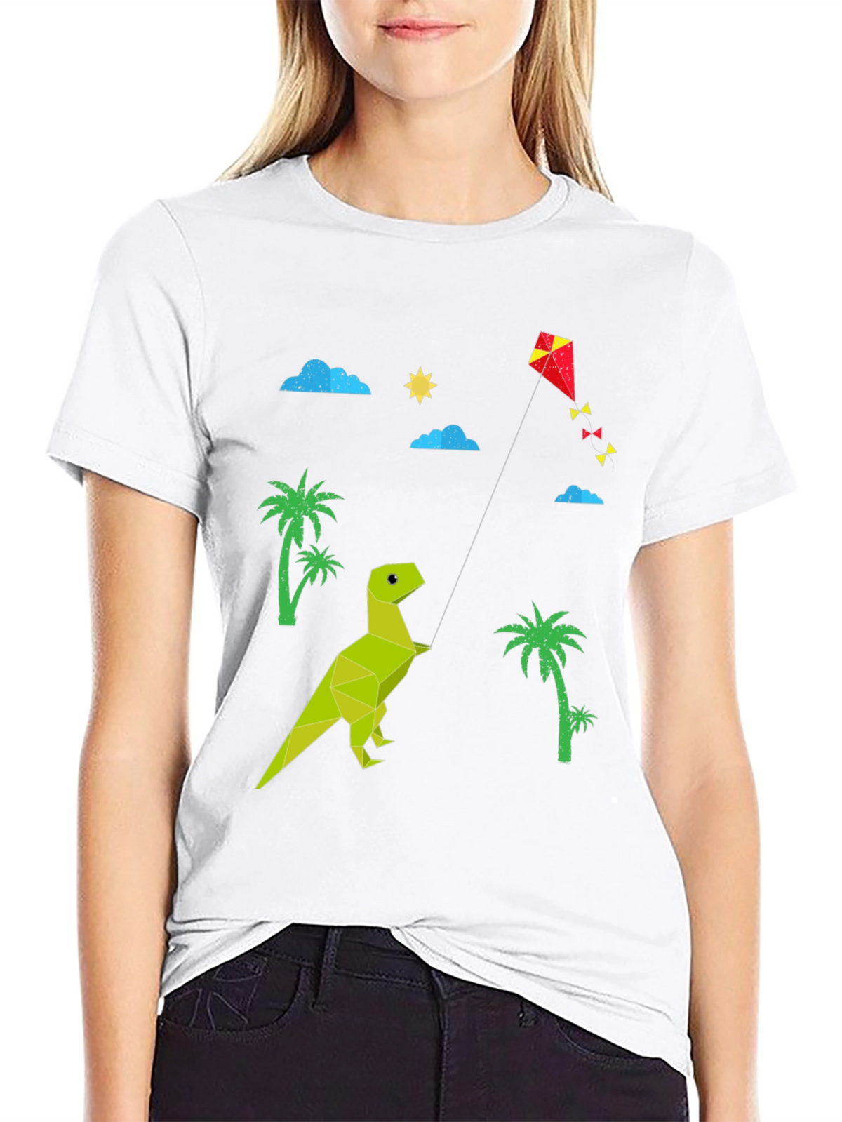 Dino Kite T-Shirt: Stylish Black Tee