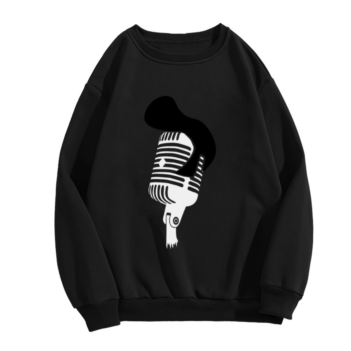 Vintage Microphone Drip Crewneck Sweatshirt, Retro Music Singer Graphic Pullover, Music Lover Gift