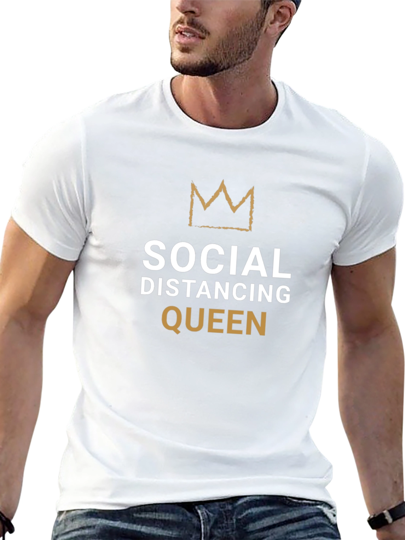 Social Distancing Queen Black T-Shirt