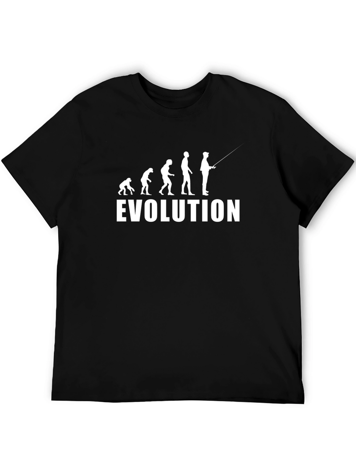 Evolution of Fishing Black T-Shirt