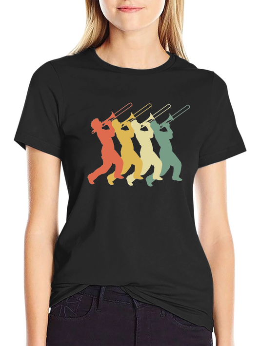 Retro Trombone Player Graphic T-Shirt