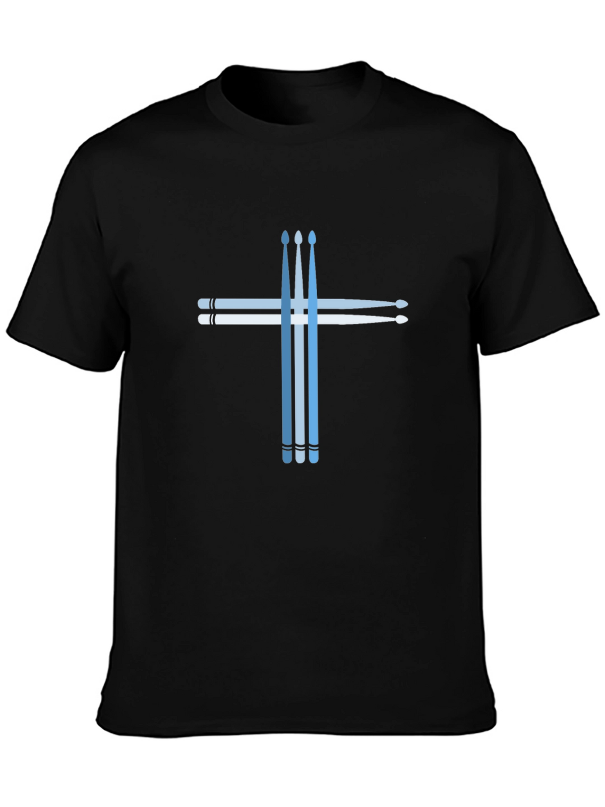 Drumstick Cross Graphic Tee - Black Cotton T-Shirt