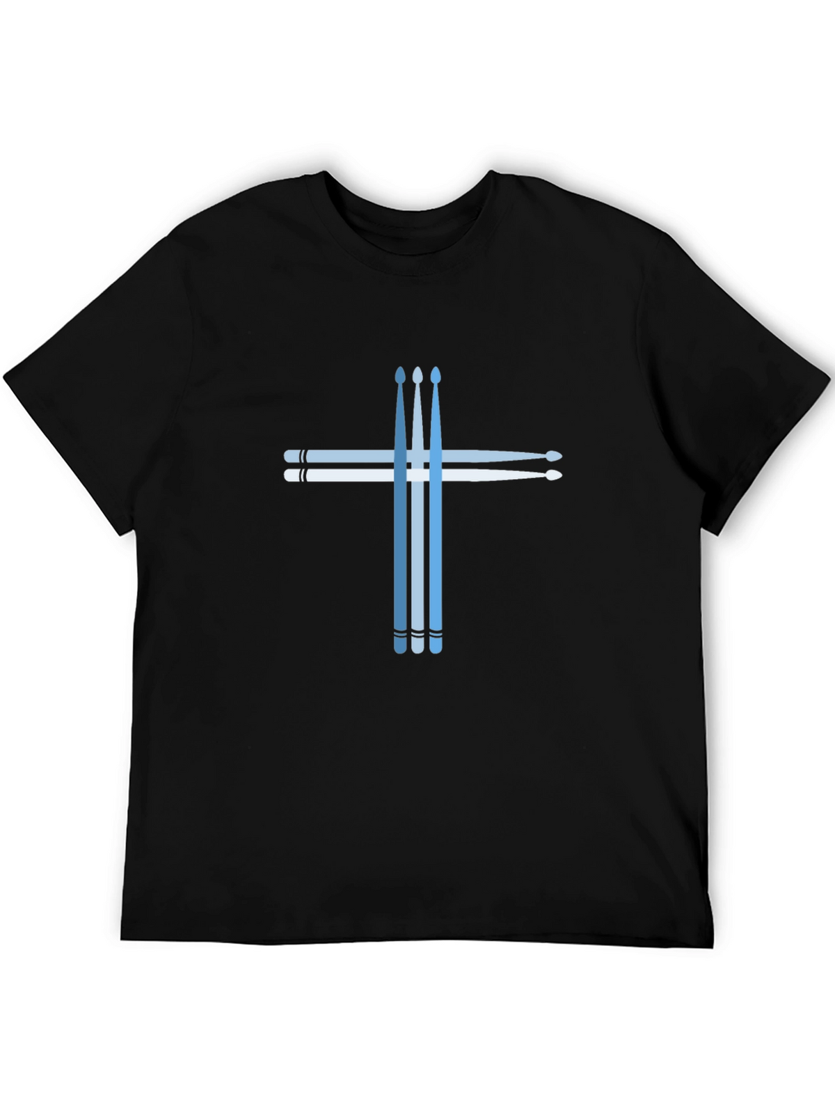 Drumstick Cross Graphic Tee - Black Cotton T-Shirt