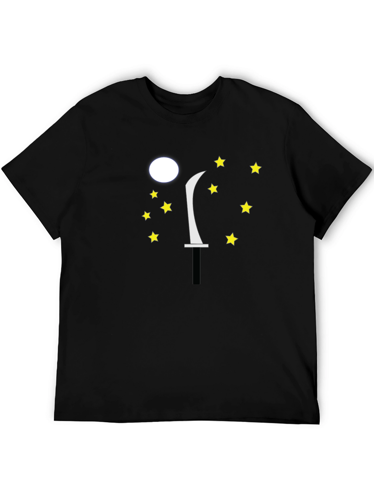 Moon Sword Star Graphic Black T-Shirt