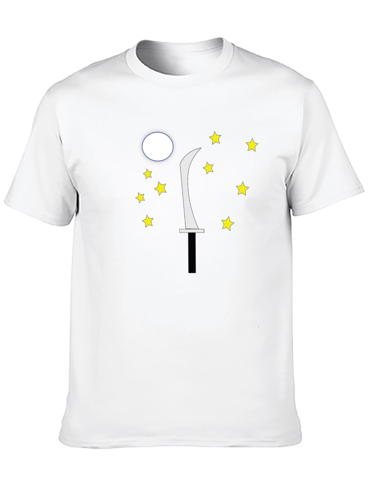 Moon Sword Star Graphic Black T-Shirt