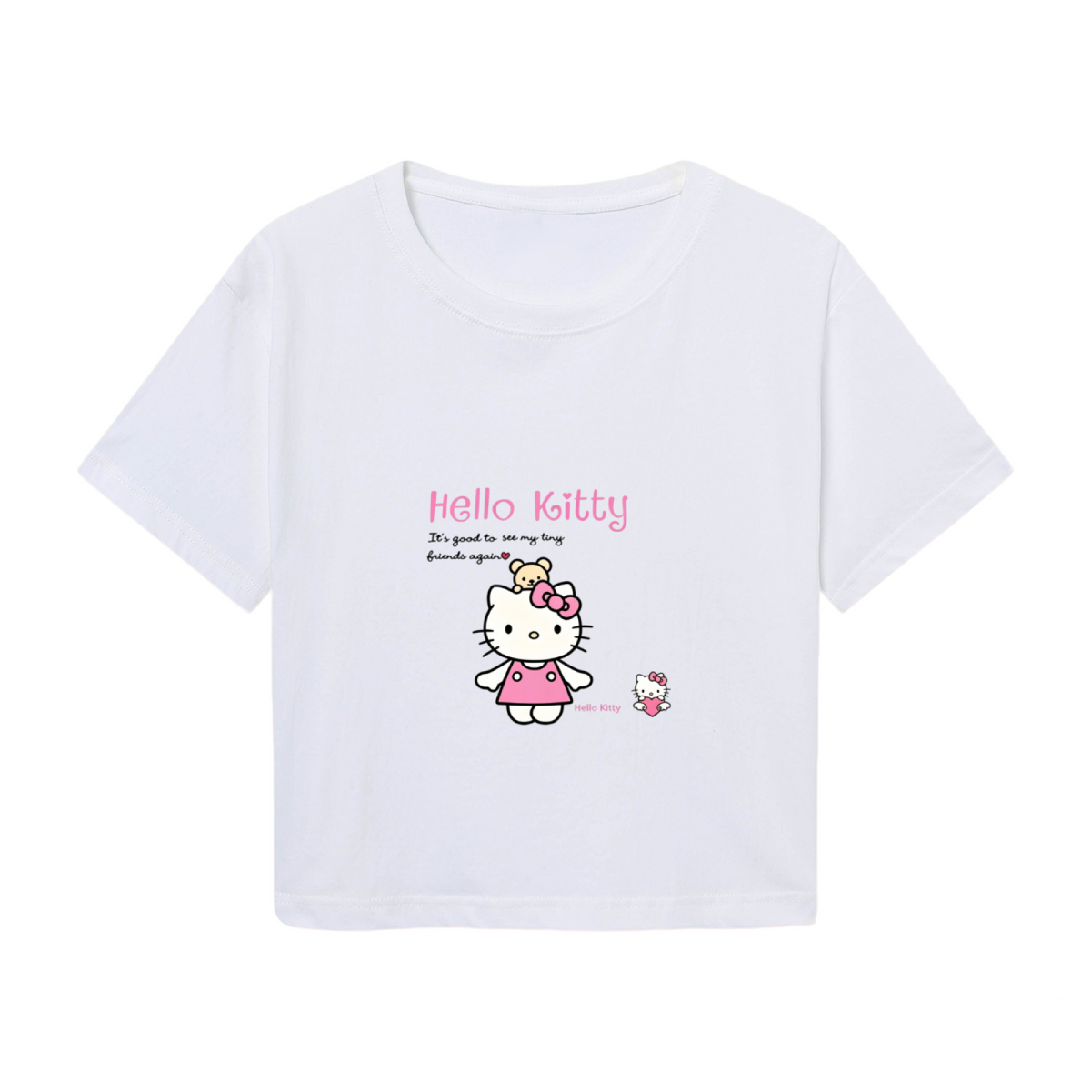 Playful Pochacco Cartoon Print Red Cropped Baby Tee