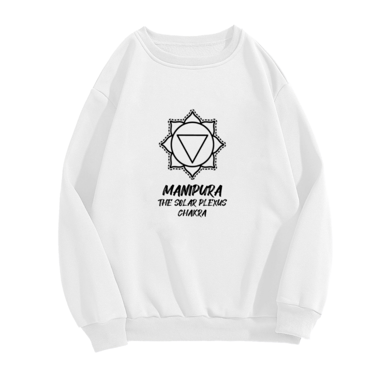 Manipura Solar Plexus Chakra Symbol Crewneck Sweatshirt | Minimalist Yoga Energy Graphic Pullover, Spiritual Gift Top