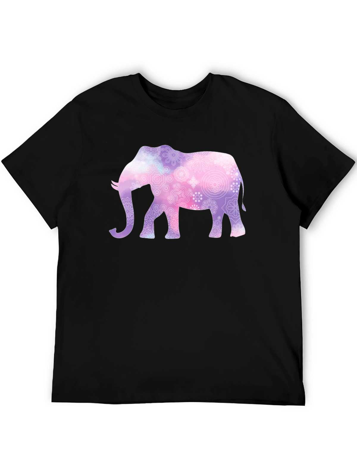 Elephant Mandala Graphic Tee - Mens Black T-Shirt