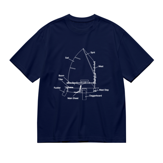Sailboat Blueprint Nautical Sailing Enthusiast Dark Tee