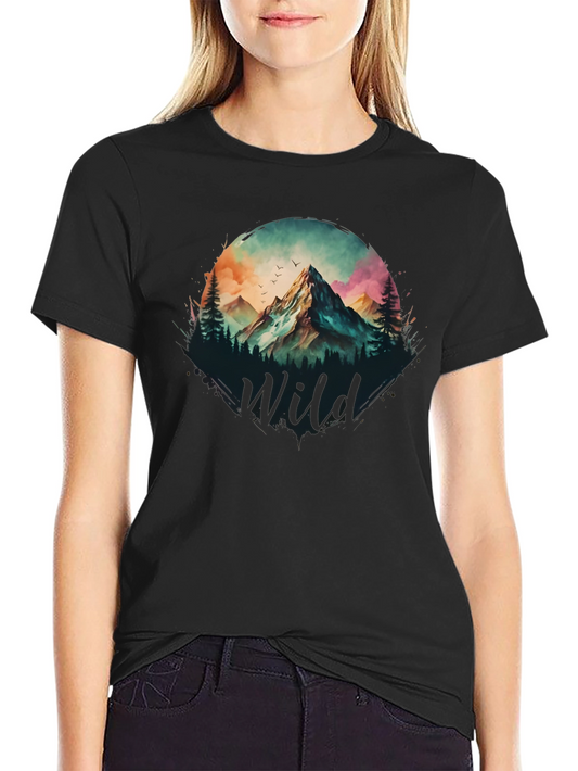 Wild Mountain Scene Graphic T-Shirt