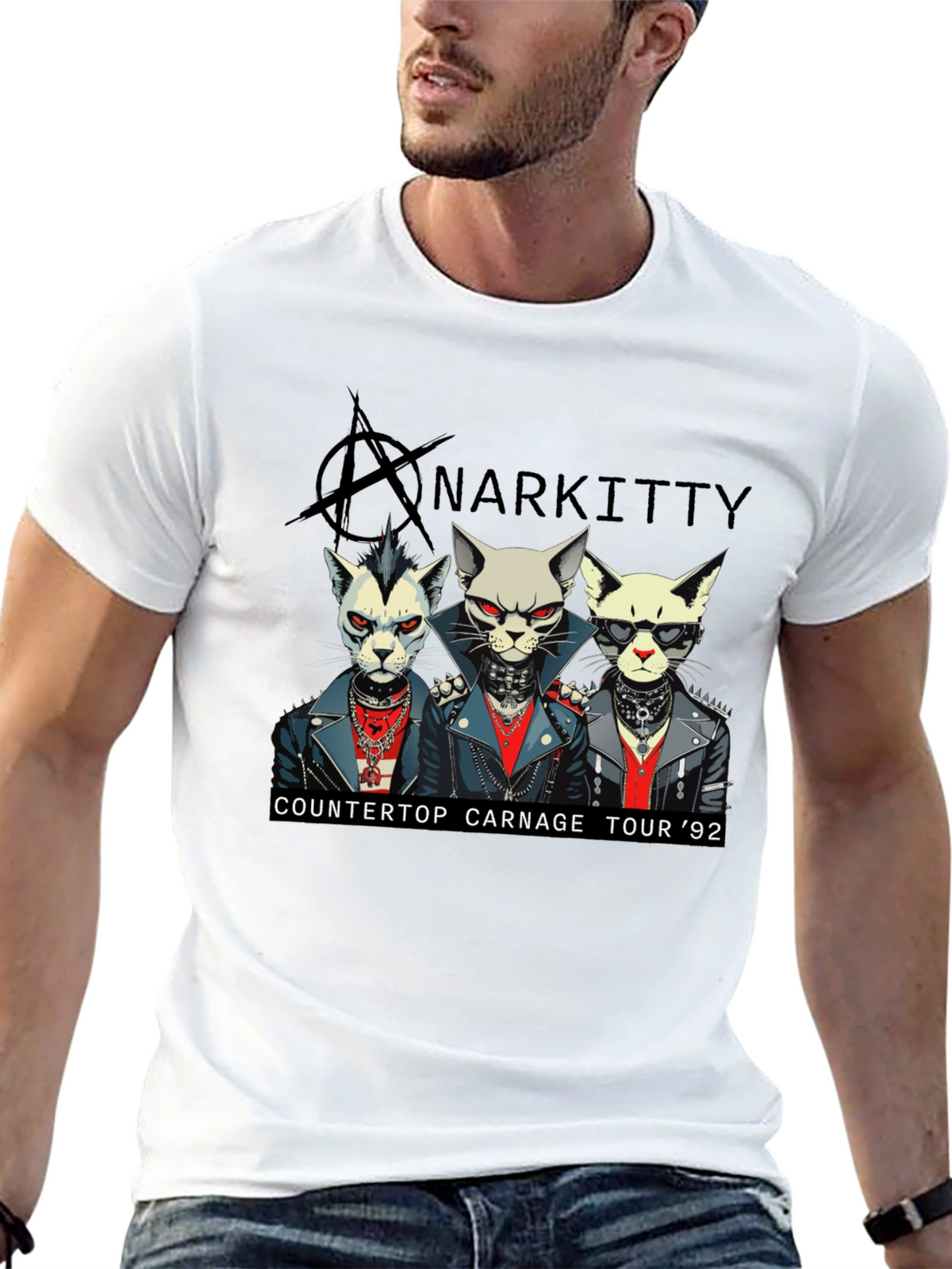 Anarkitty Countertop Carnage 92 Black T-Shirt