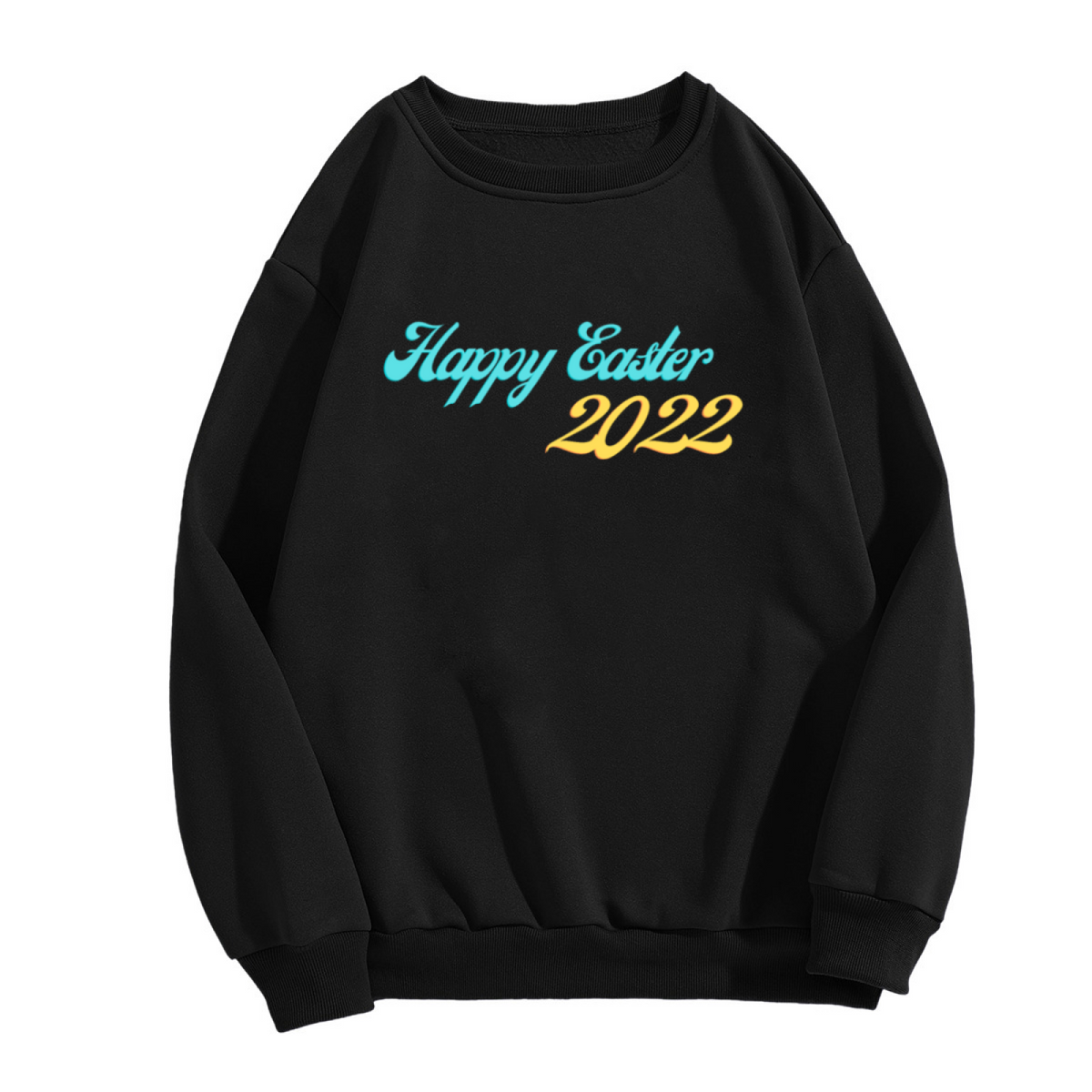 Happy Easter 2022 Retro Script Crewneck Sweatshirt | Spring Holiday Celebration Pullover, Easter Gift