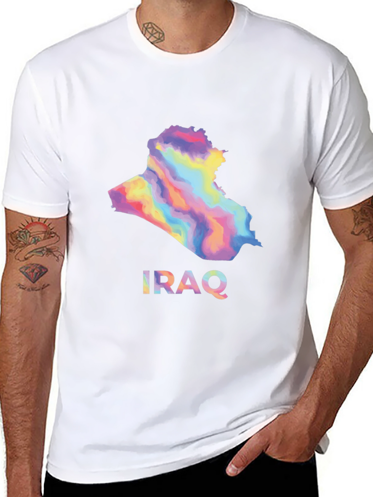 Iraq Map Graphic T-Shirt - Stylish Black Tee