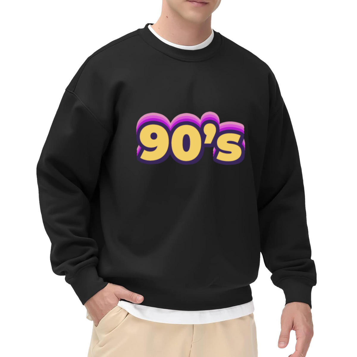 90's Retro Bubble Letter Crewneck Sweatshirt | 90s Nostalgia Throwback Pullover, 90s Gift