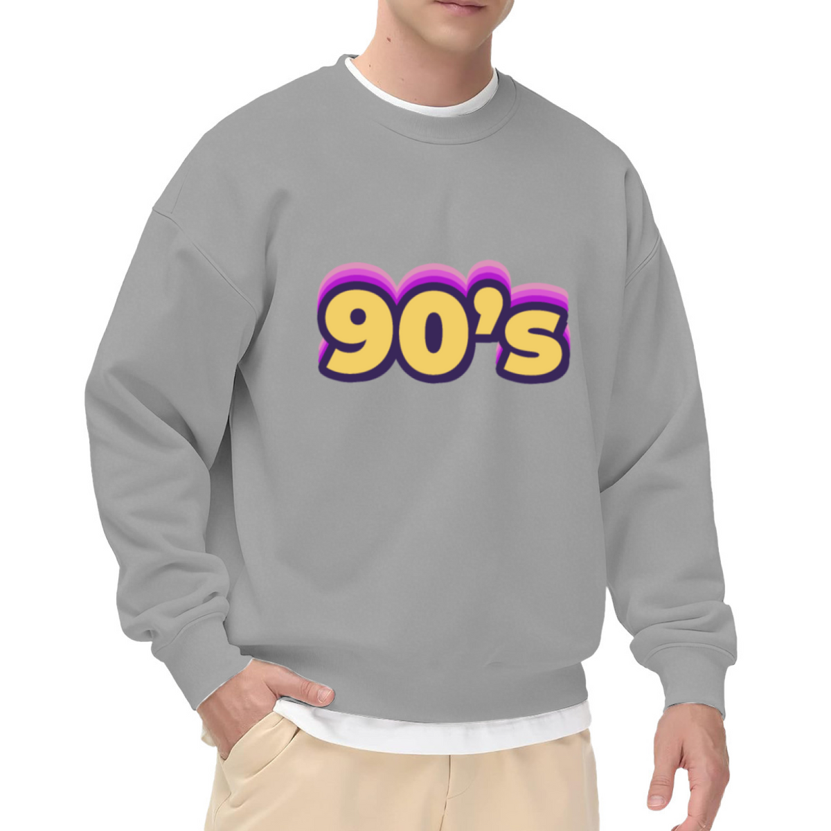 90's Retro Bubble Letter Crewneck Sweatshirt | 90s Nostalgia Throwback Pullover, 90s Gift