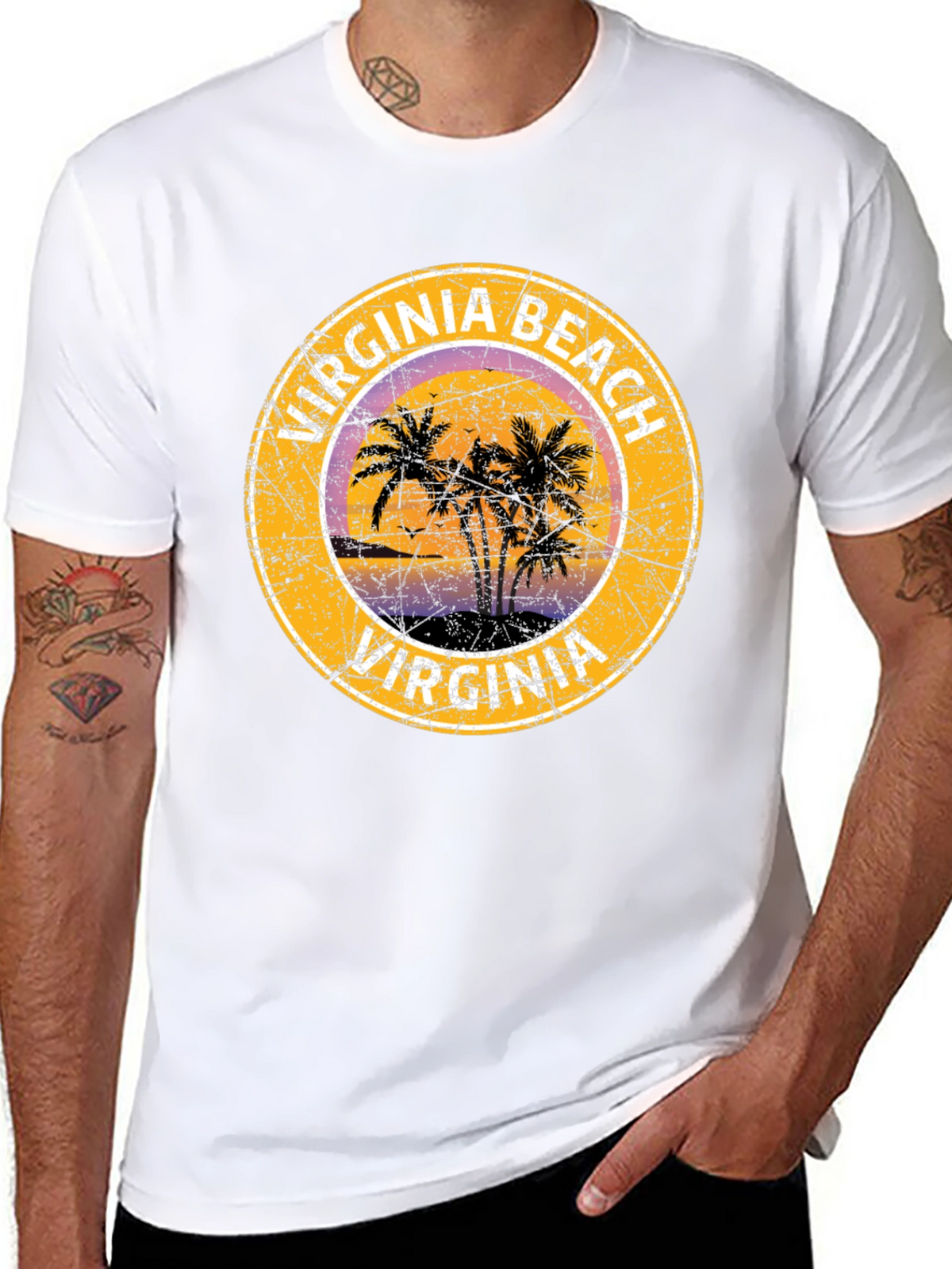 Virginia Beach T-Shirt with Palm Trees