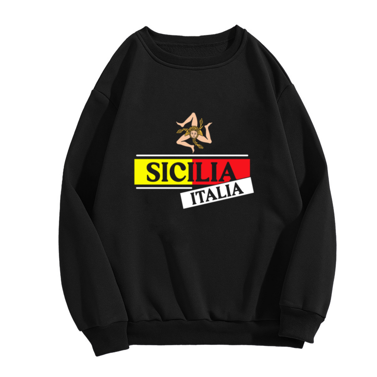 Sicilia Italia Medusa Crewneck Sweatshirt, Sicily Pride Badge Pullover, Italian Heritage Gift