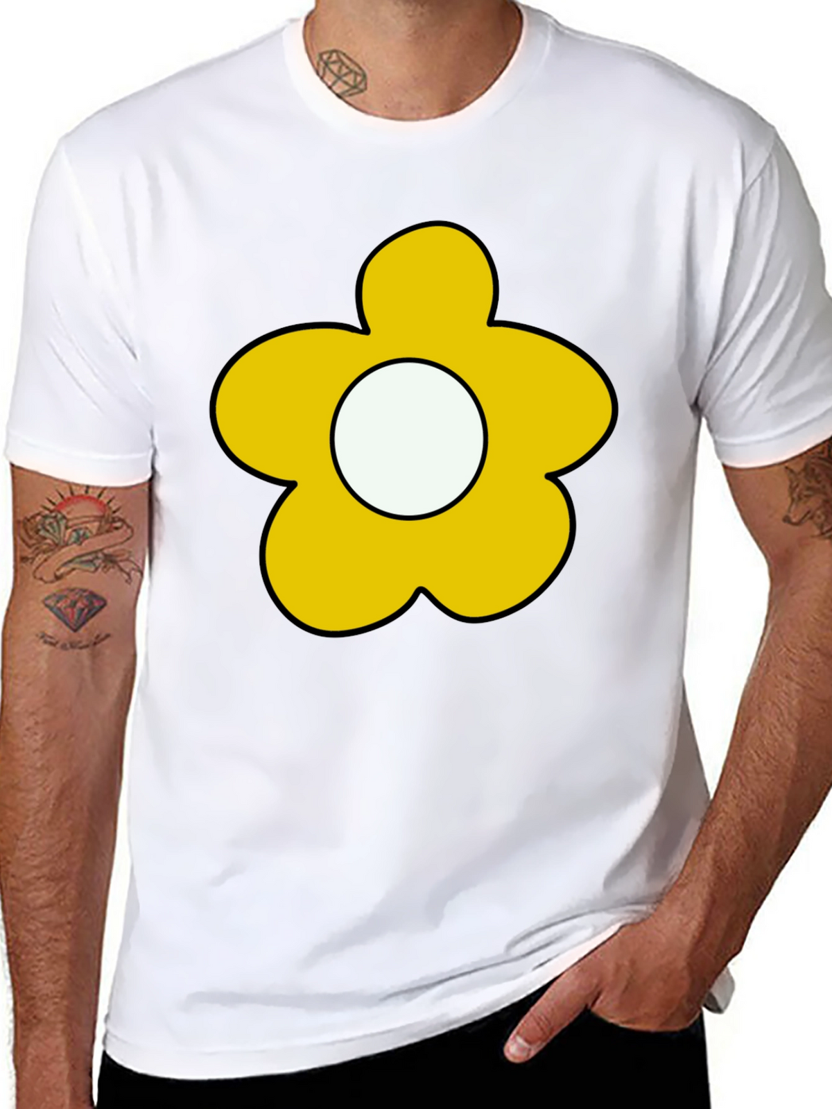Flower Power Tee - Retro Cartoon Graphic