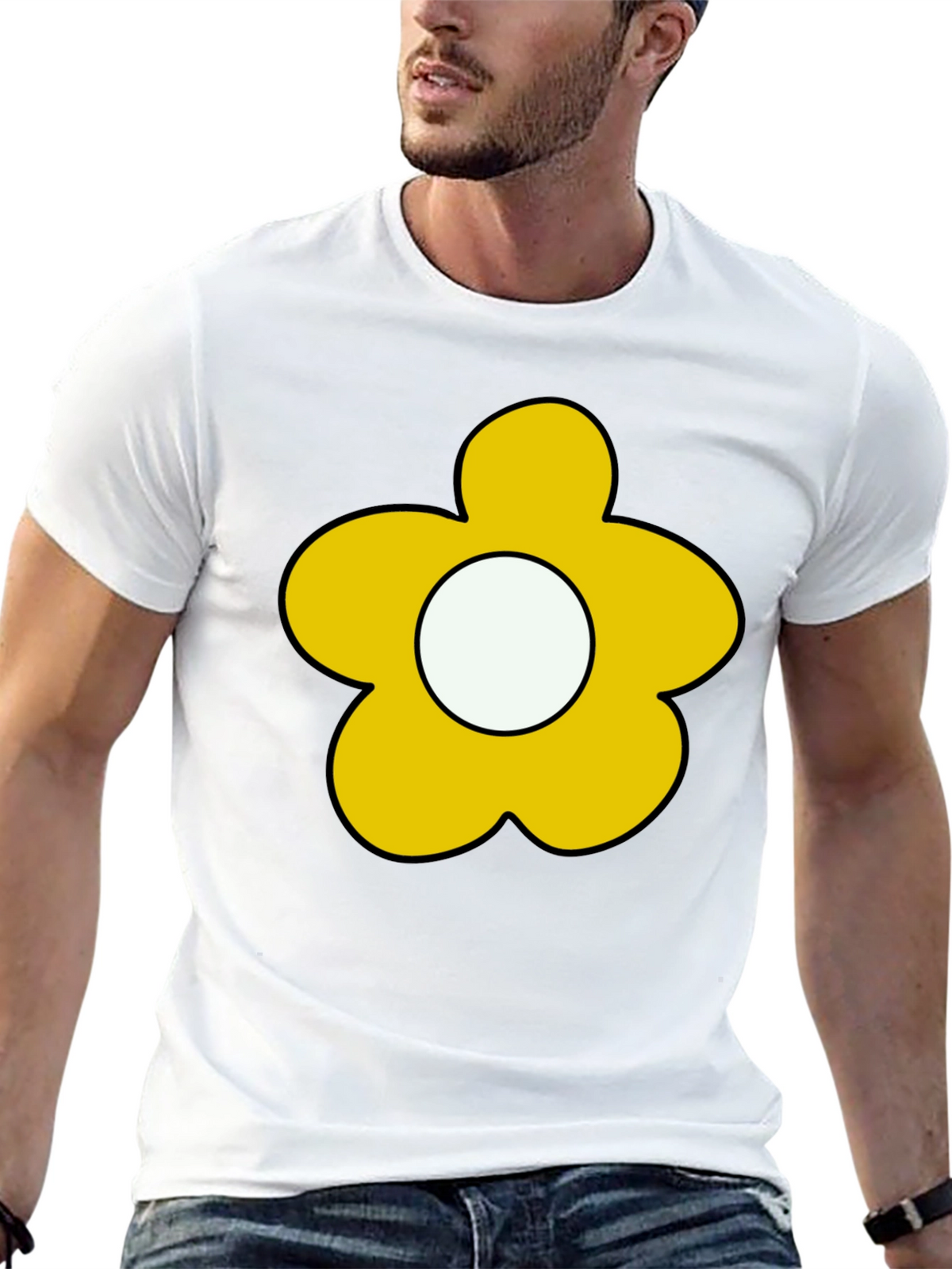 Flower Power Tee - Retro Cartoon Graphic