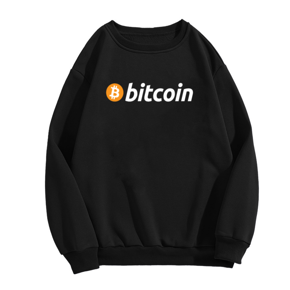 Bitcoin Logo Crypto Minimalist Crewneck Sweatshirt | BTC Cryptocurrency Icon Pullover, Investor Gift