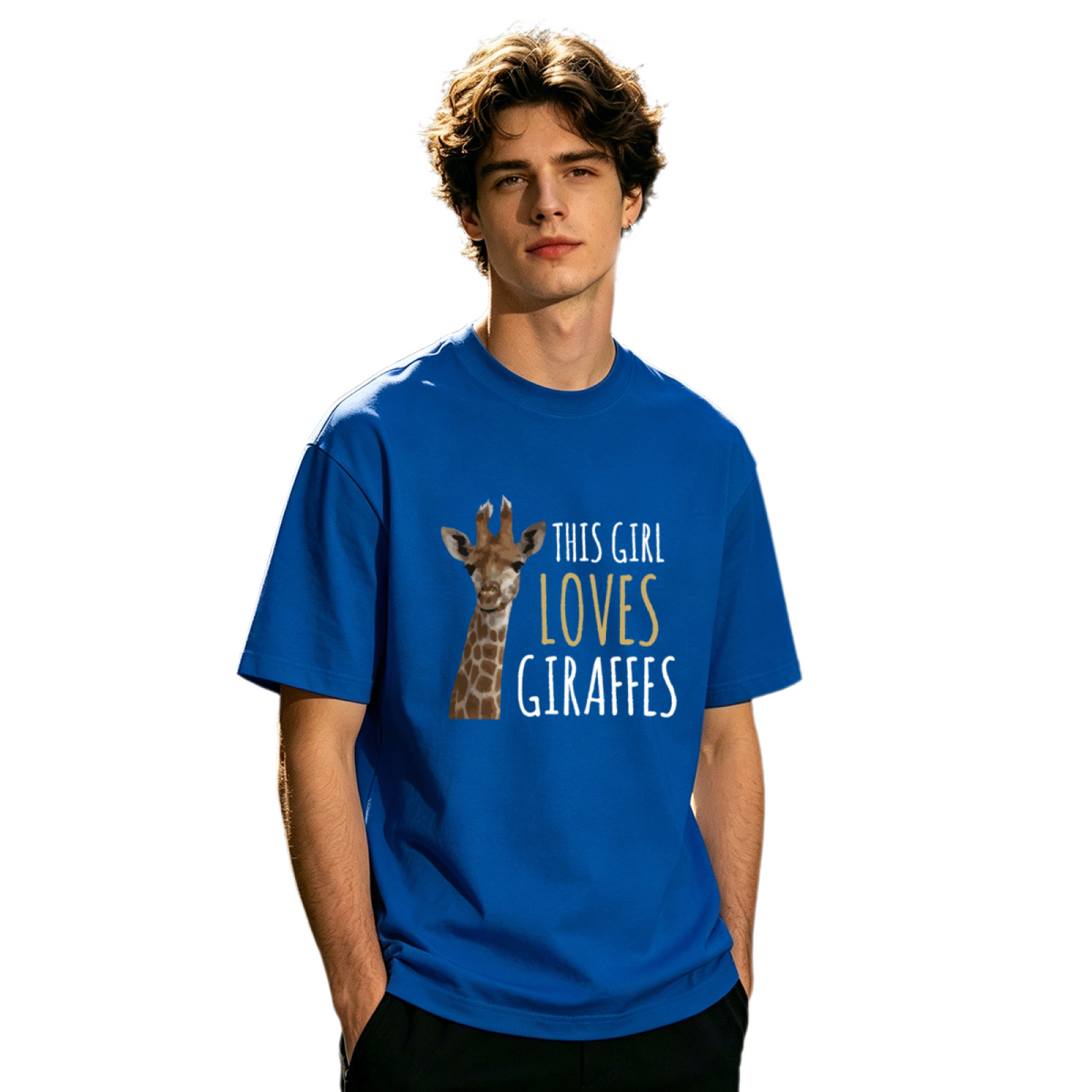 This Girl Loves Giraffes Cute Animal Lover Graphic T-Shirt
