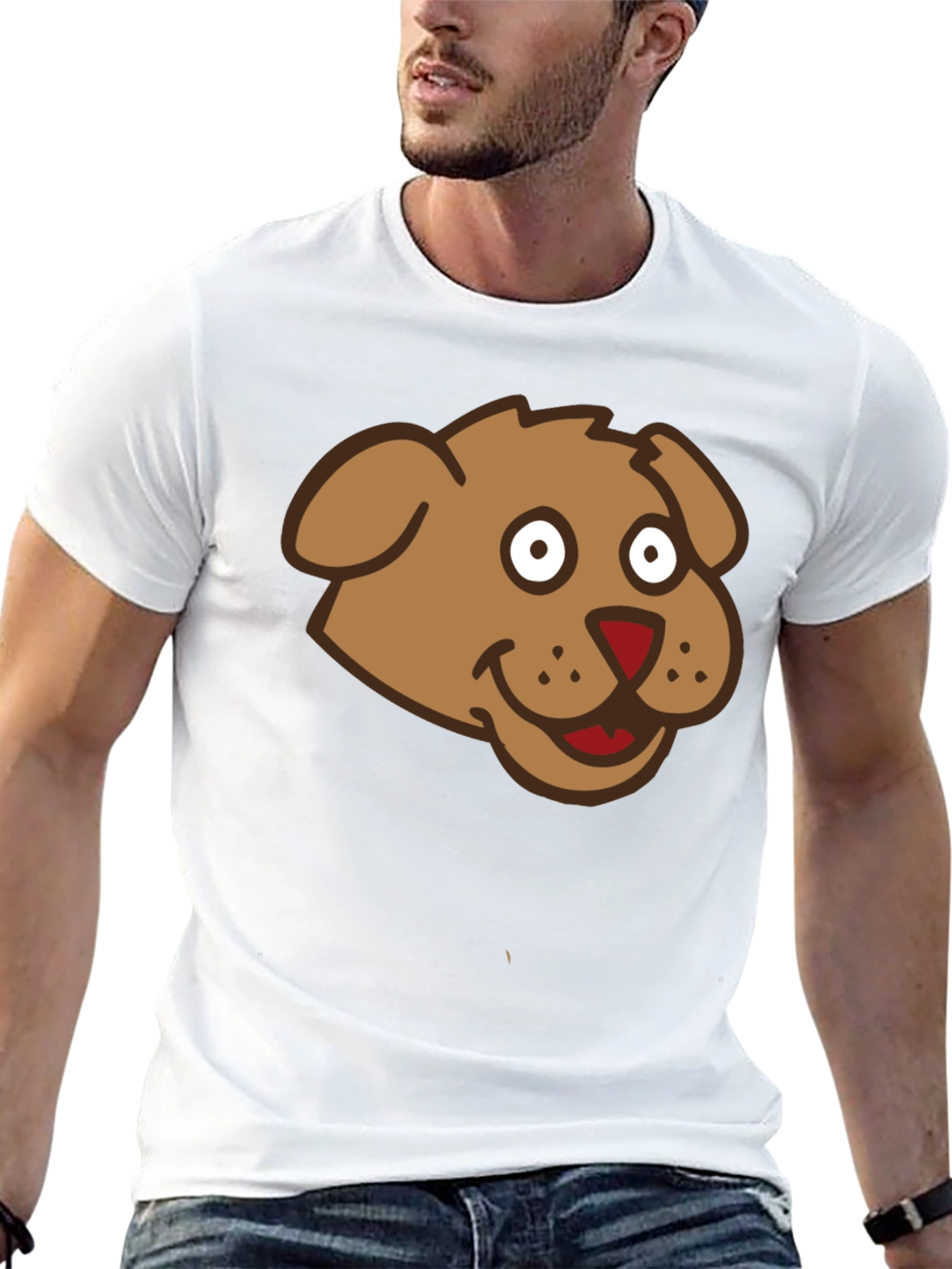 Cartoon Dog Graphic Black T-Shirt