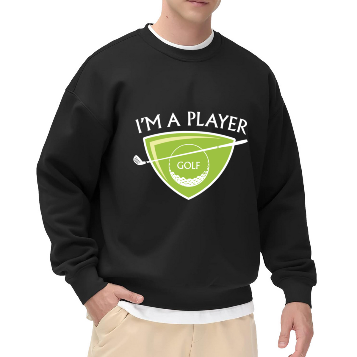 I'm A Player Golf Sweatshirt | Vintage Golf Ball Club Badge Graphic Crewneck, Sports Pullover Top, Golfer Gift for Men Women