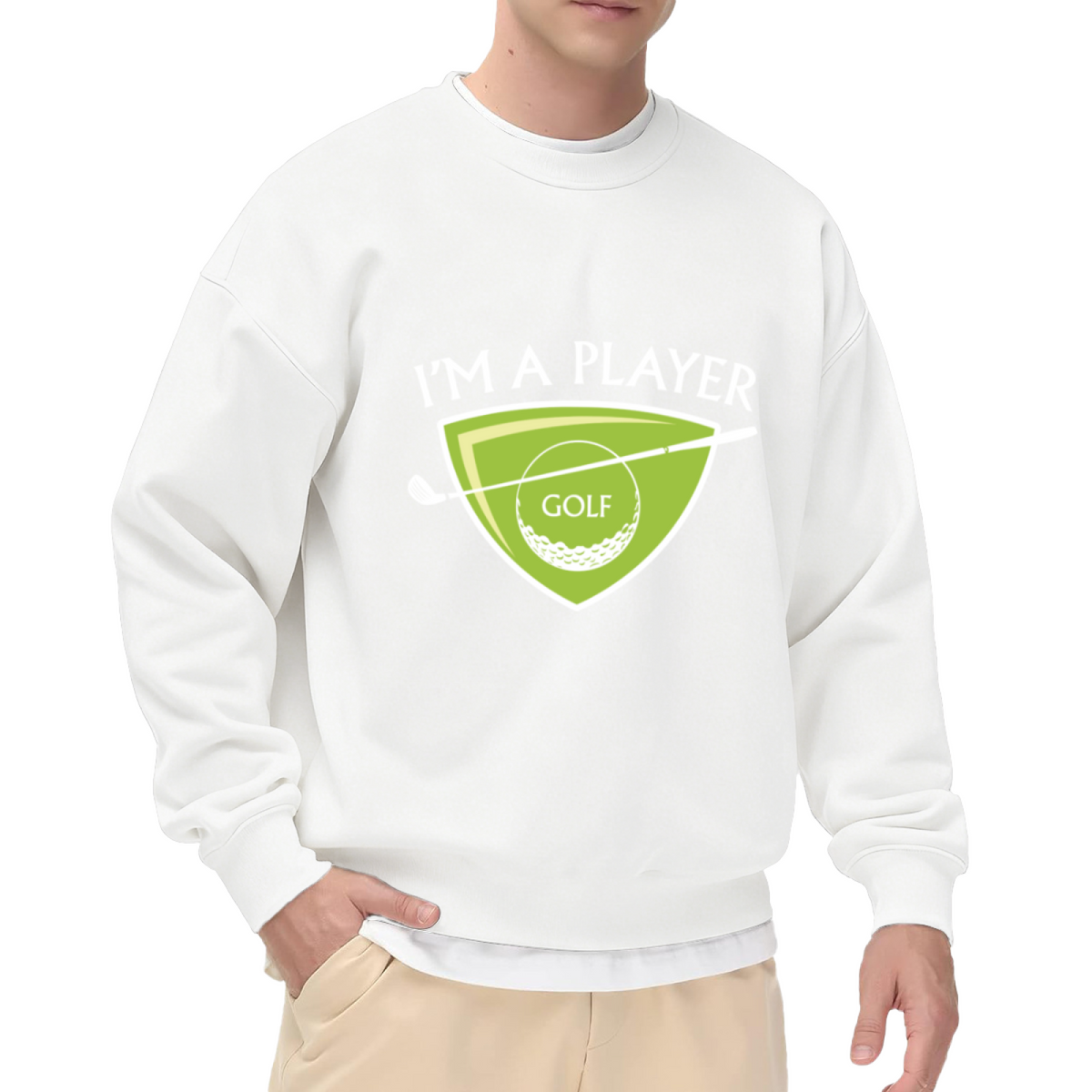 I'm A Player Golf Sweatshirt | Vintage Golf Ball Club Badge Graphic Crewneck, Sports Pullover Top, Golfer Gift for Men Women