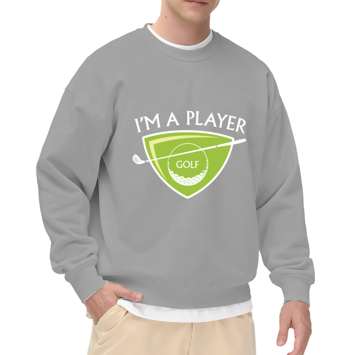 I'm A Player Golf Sweatshirt | Vintage Golf Ball Club Badge Graphic Crewneck, Sports Pullover Top, Golfer Gift for Men Women
