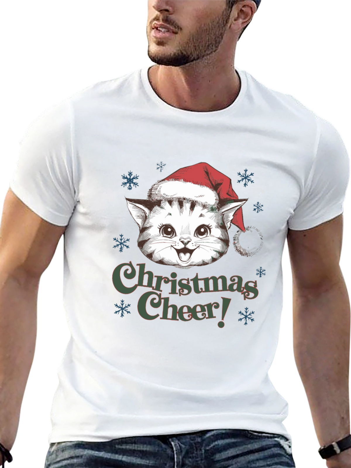 Christmas Cat T-Shirt Holiday Cheer