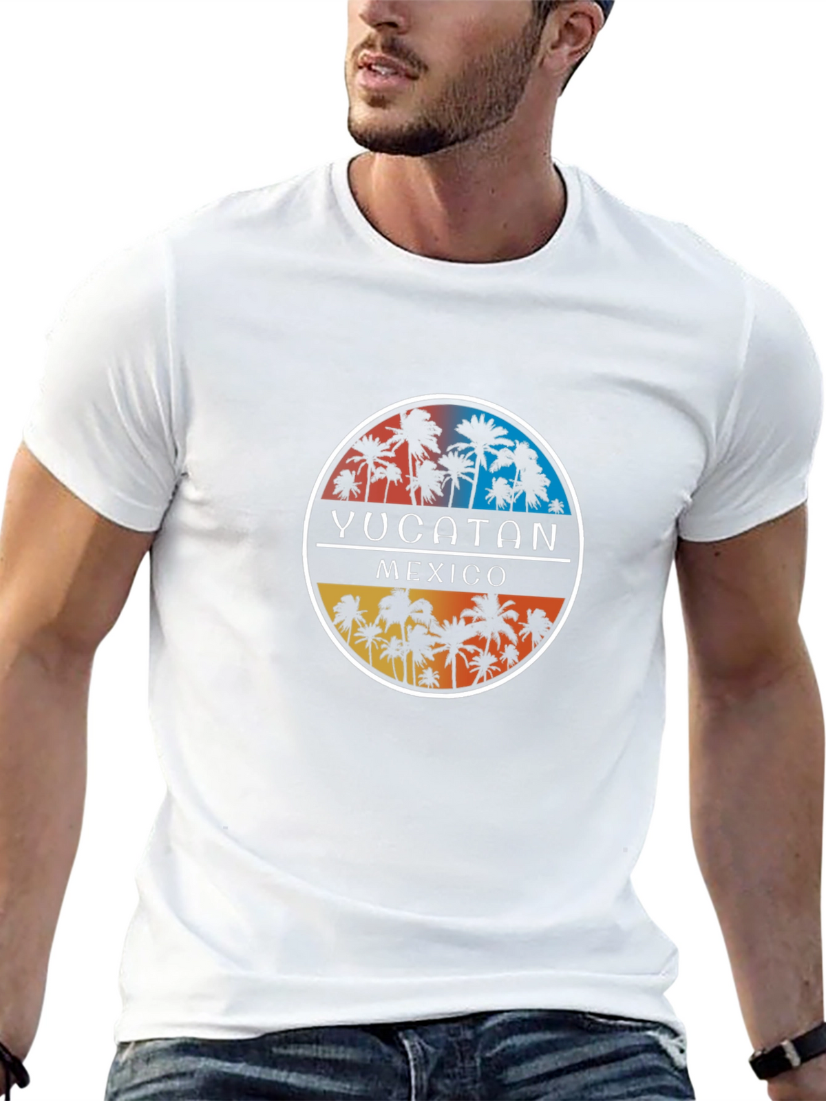 Yucatan Mexico Palm Tree Graphic T-Shirt