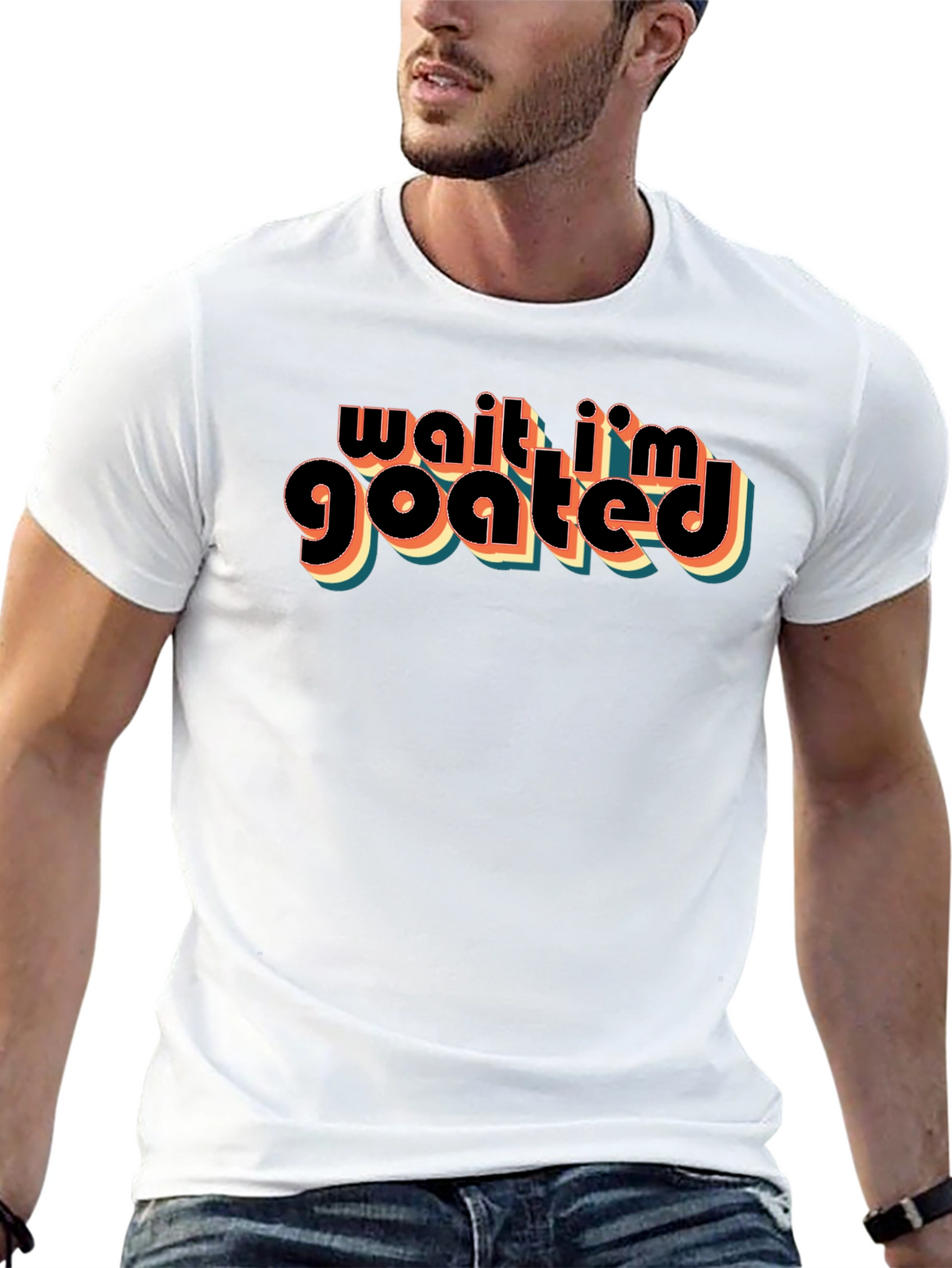 Wait Im GOATED Black Graphic T-Shirt