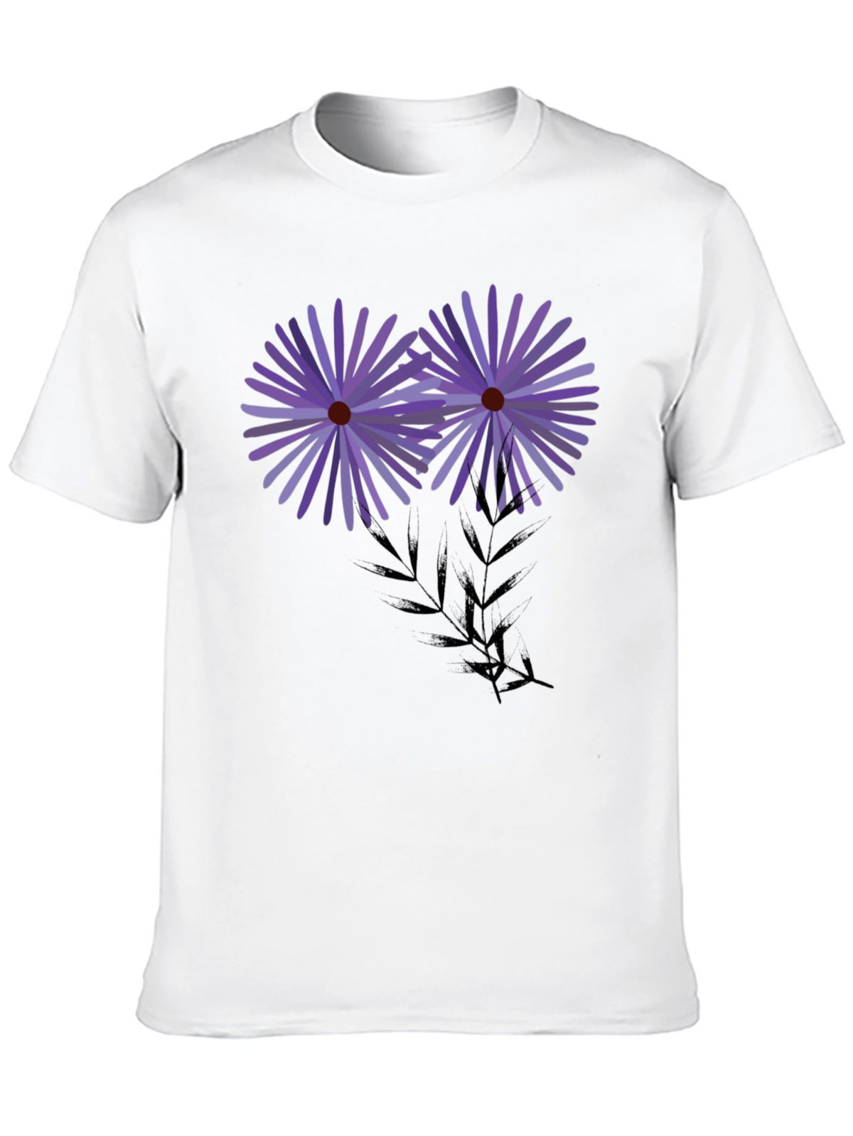 Floral Graphic Black T-Shirt - Artistic Blossom Design