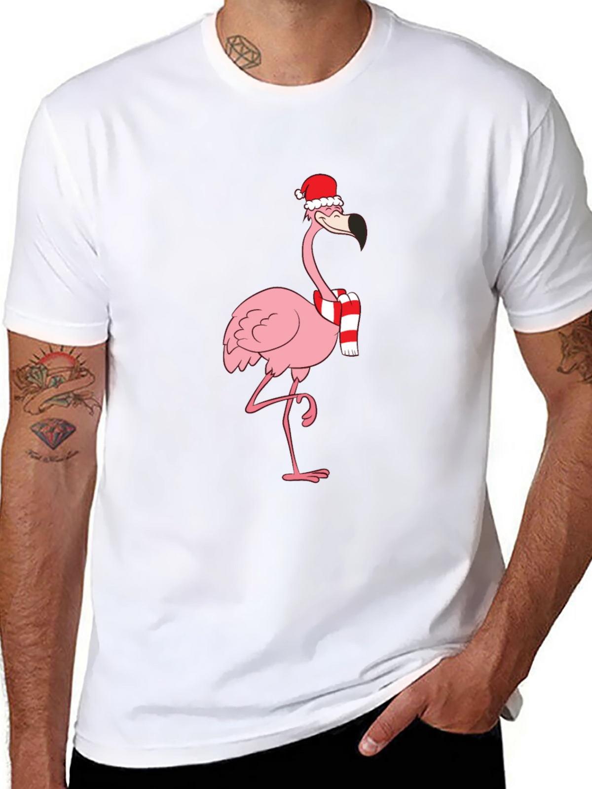 Festive Flamingo T-Shirt - Holiday Style