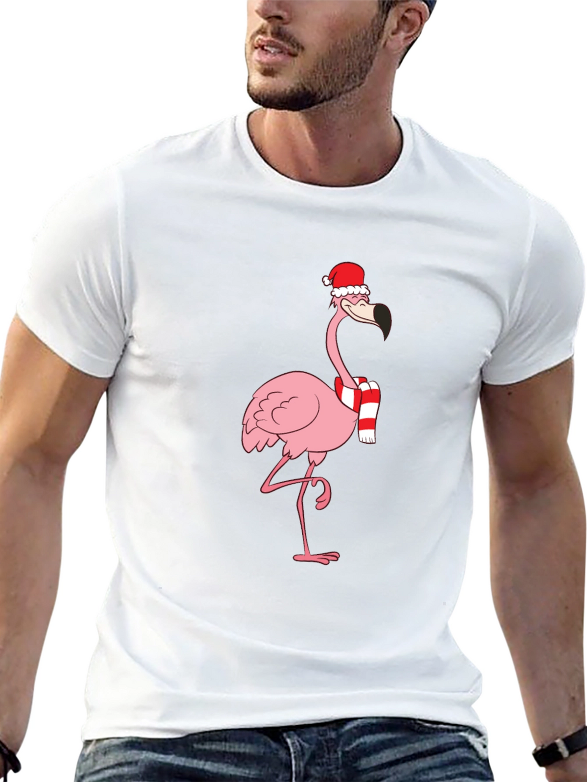 Festive Flamingo T-Shirt - Holiday Style