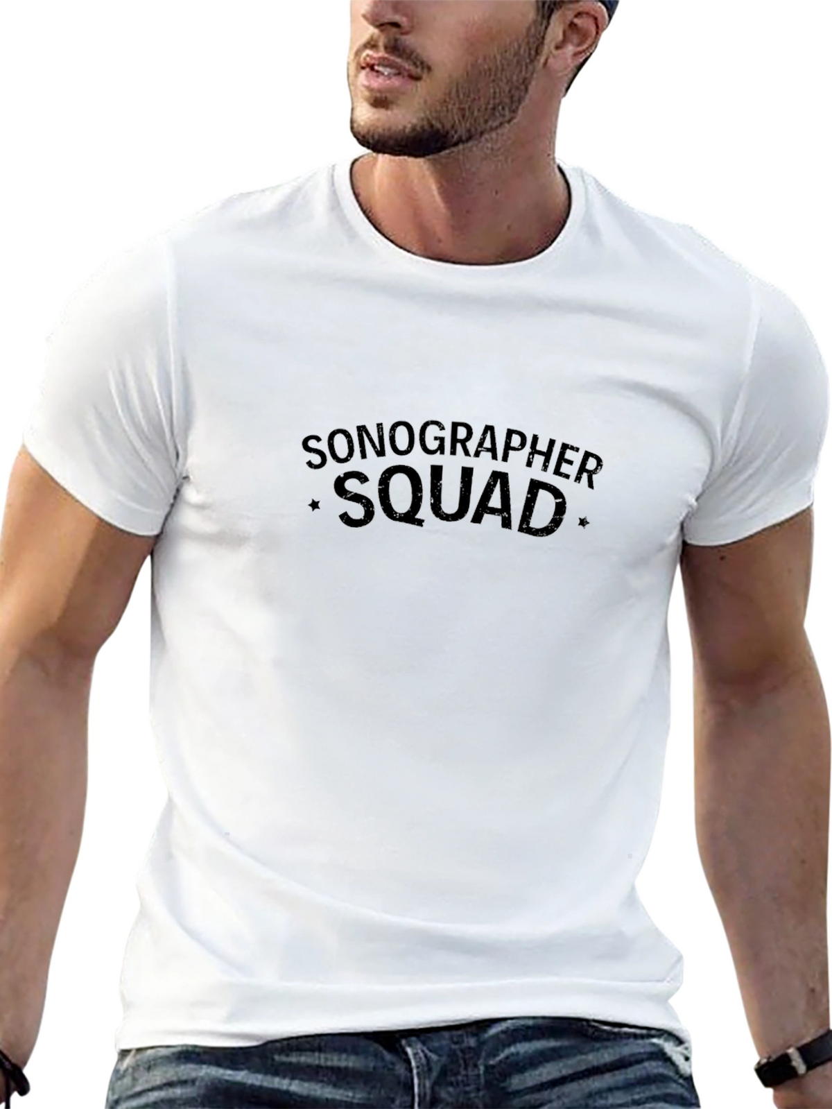 Sonographer Squad T-Shirt - Comfortable Black Tee