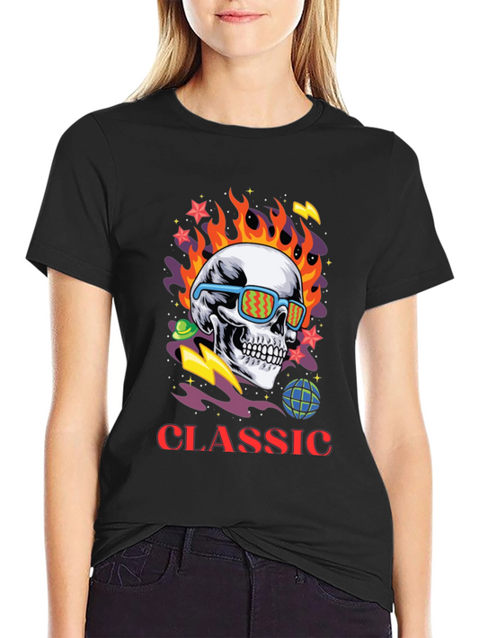Classic Skull Graphic Print Tee