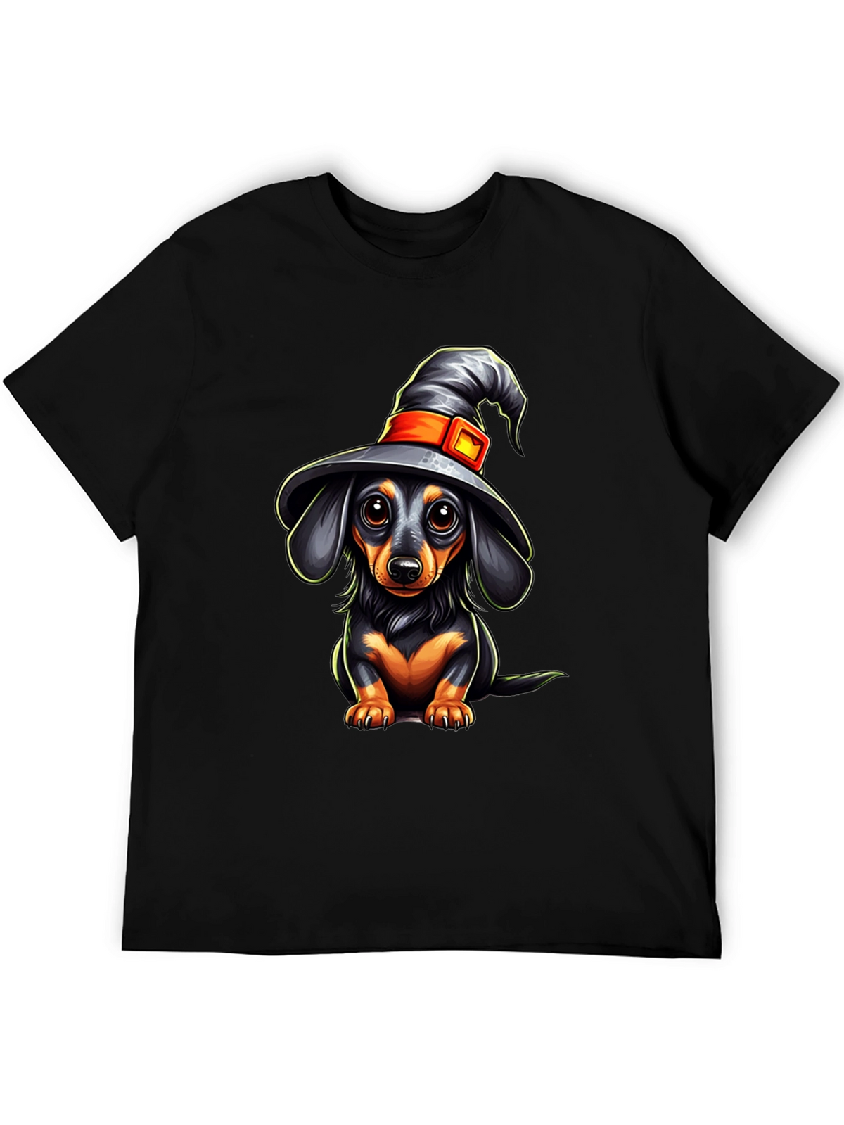 Witch Dachshund T-Shirt - Halloween Dog Tee