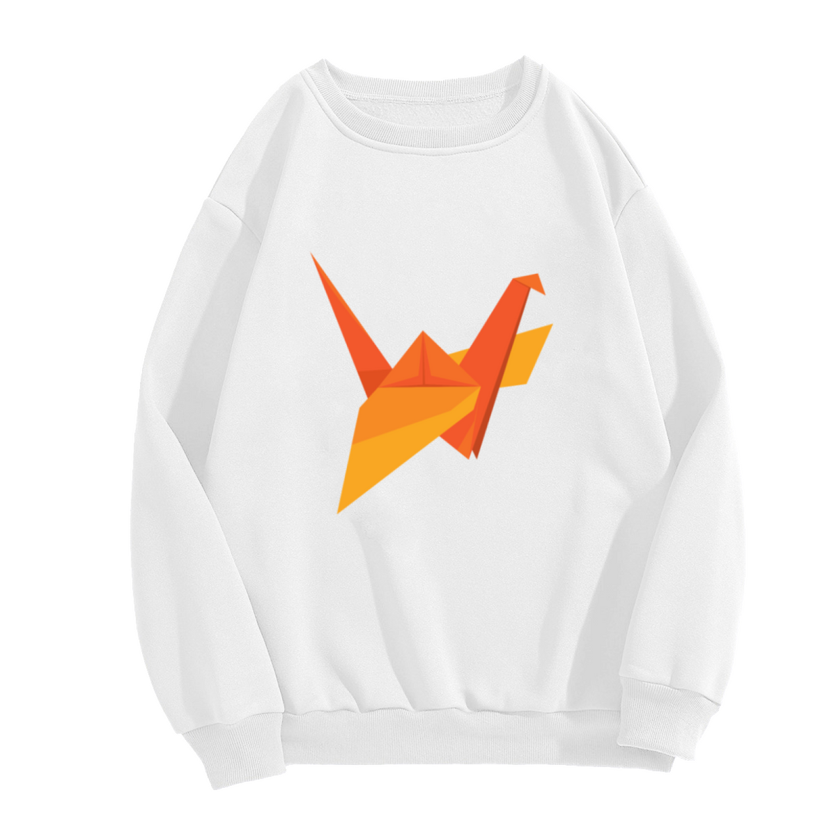 Origami Crane Sweatshirt | Minimalist Paper Bird Graphic Crewneck, Geometric Japanese Art Pullover Top, Origami Lover Gift for Women Men