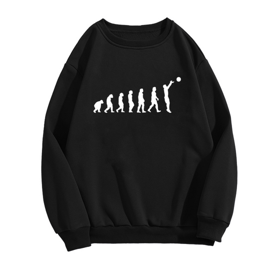 Evolution March Of Progress Ball Game Crewneck Sweatshirt | Silhouette Science Humor Pullover, Sport Lover Gift