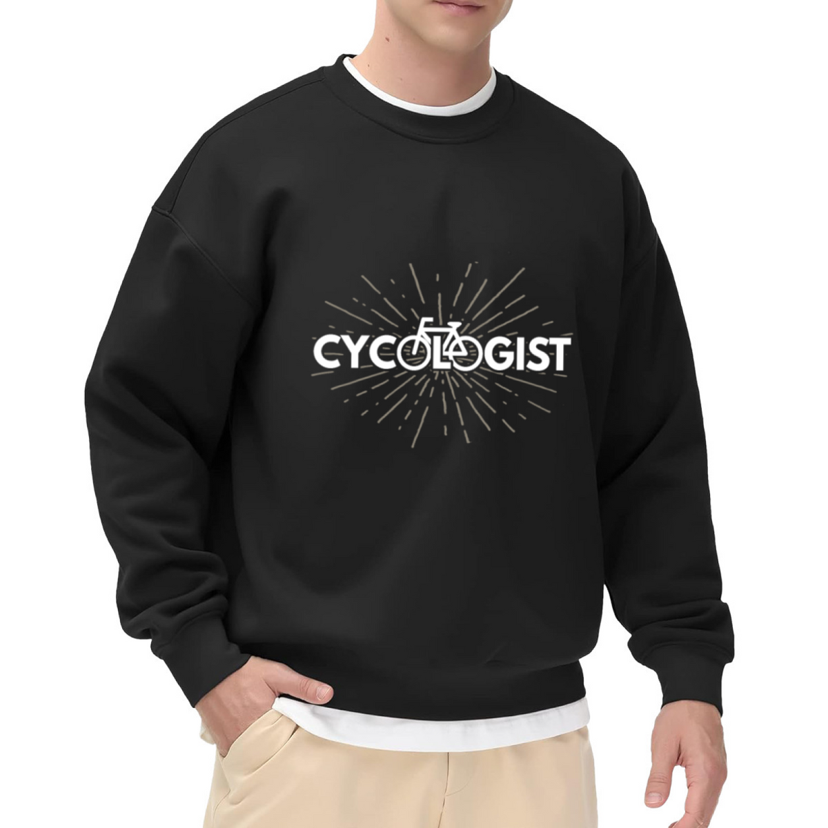 Cycologist Sweatshirt | Funny Bicycle Pun Graphic Crewneck, Cycling Lover Pullover Top, Bike Rider Gift for Men Women