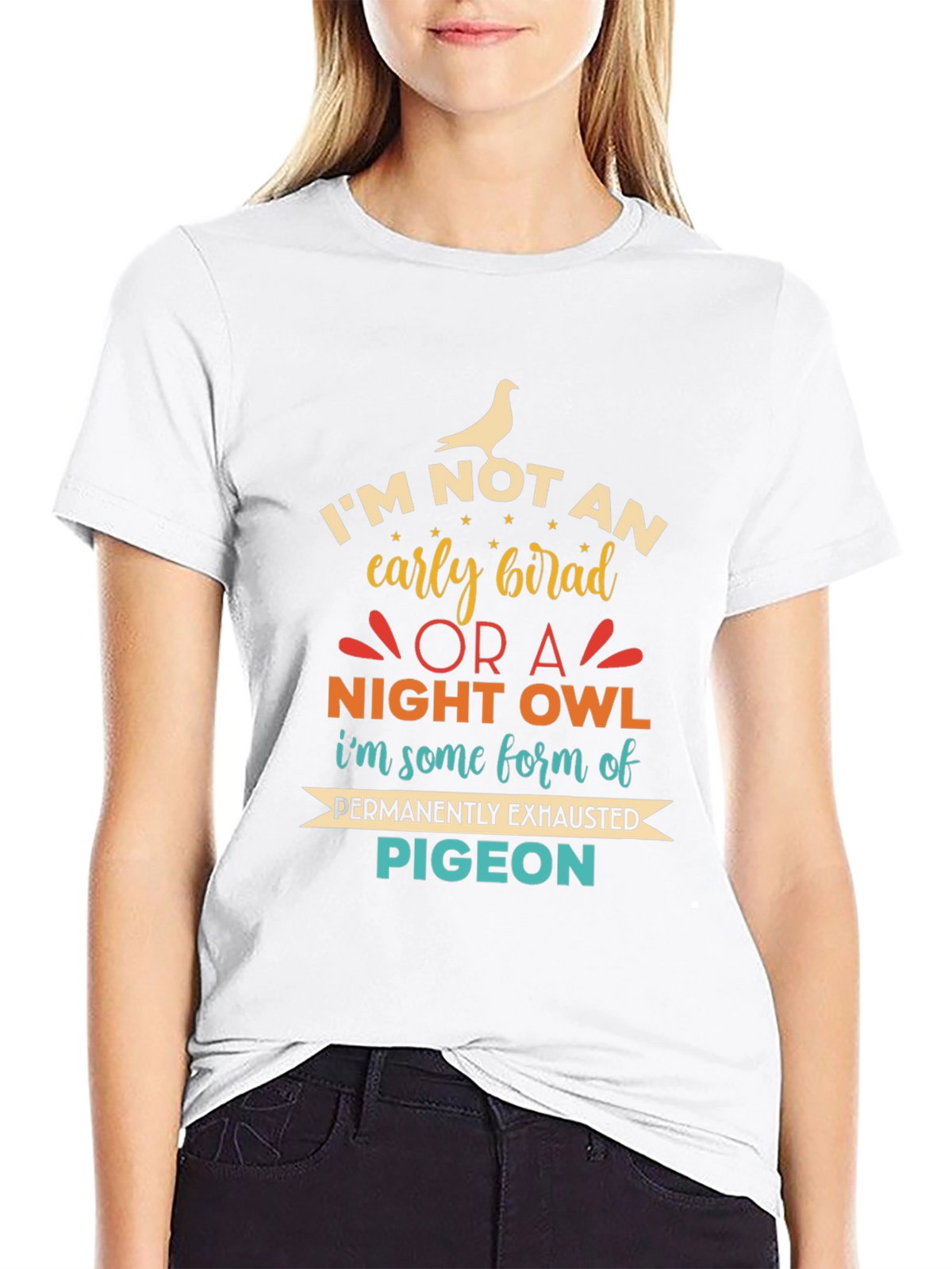 Funny Exhausted Pigeon Graphic T-Shirt