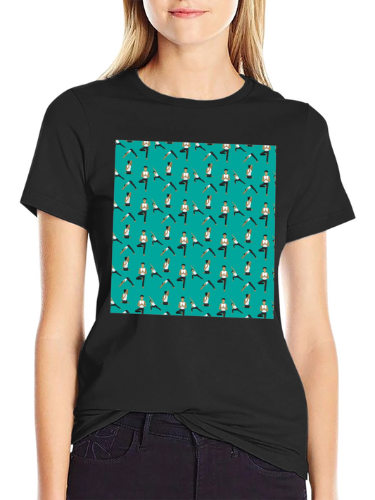 Yoga Pattern Mens Black T-Shirt